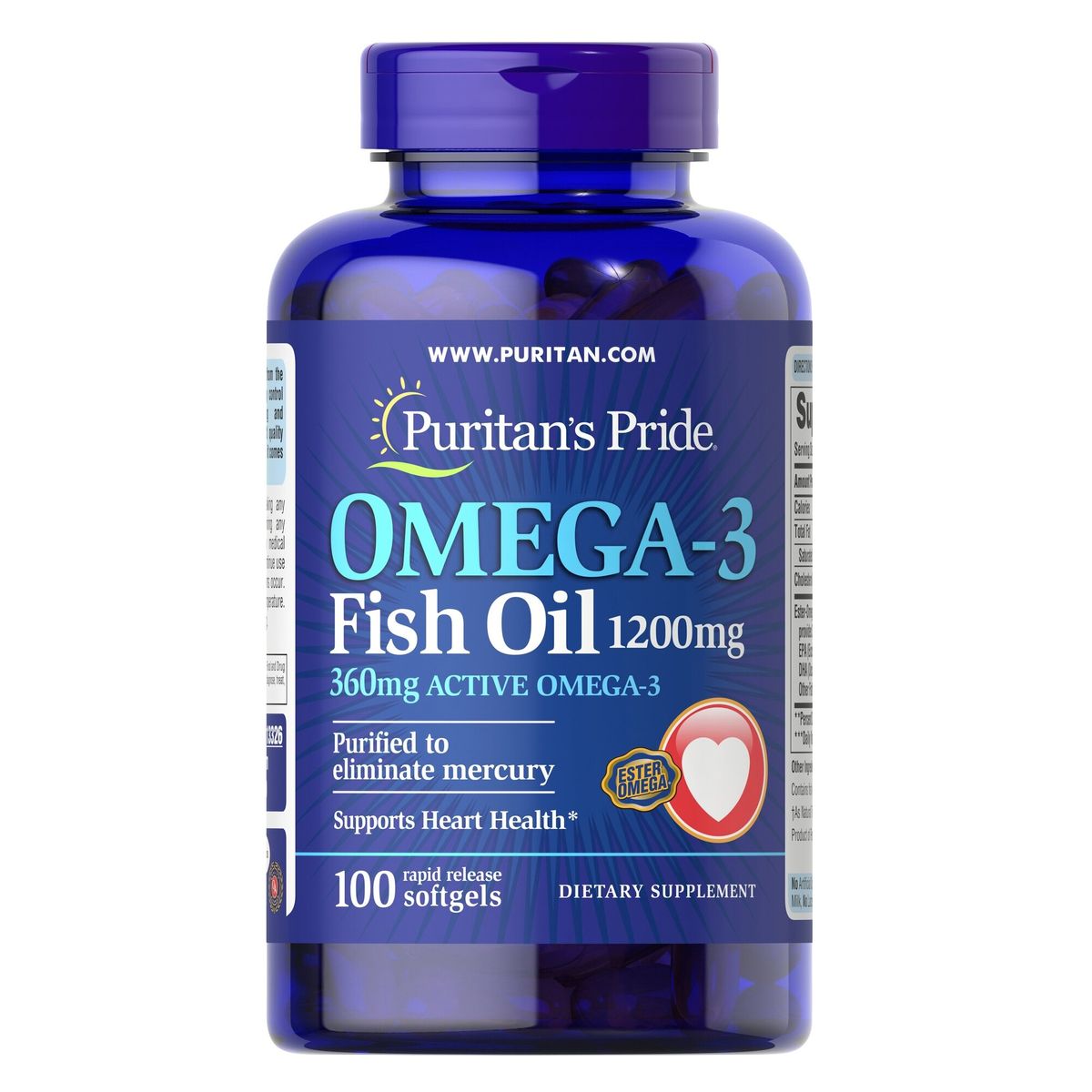 PURITANS PRIDE - Omega 3 1200mg 100 Capsulas Blandas