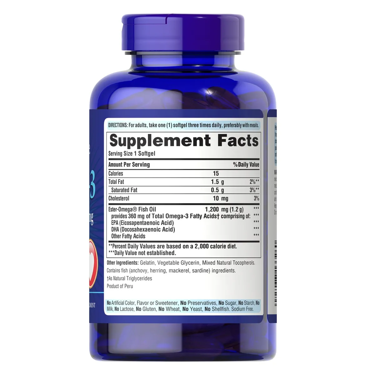 PURITANS PRIDE - Omega 3 1200mg 100 Capsulas Blandas