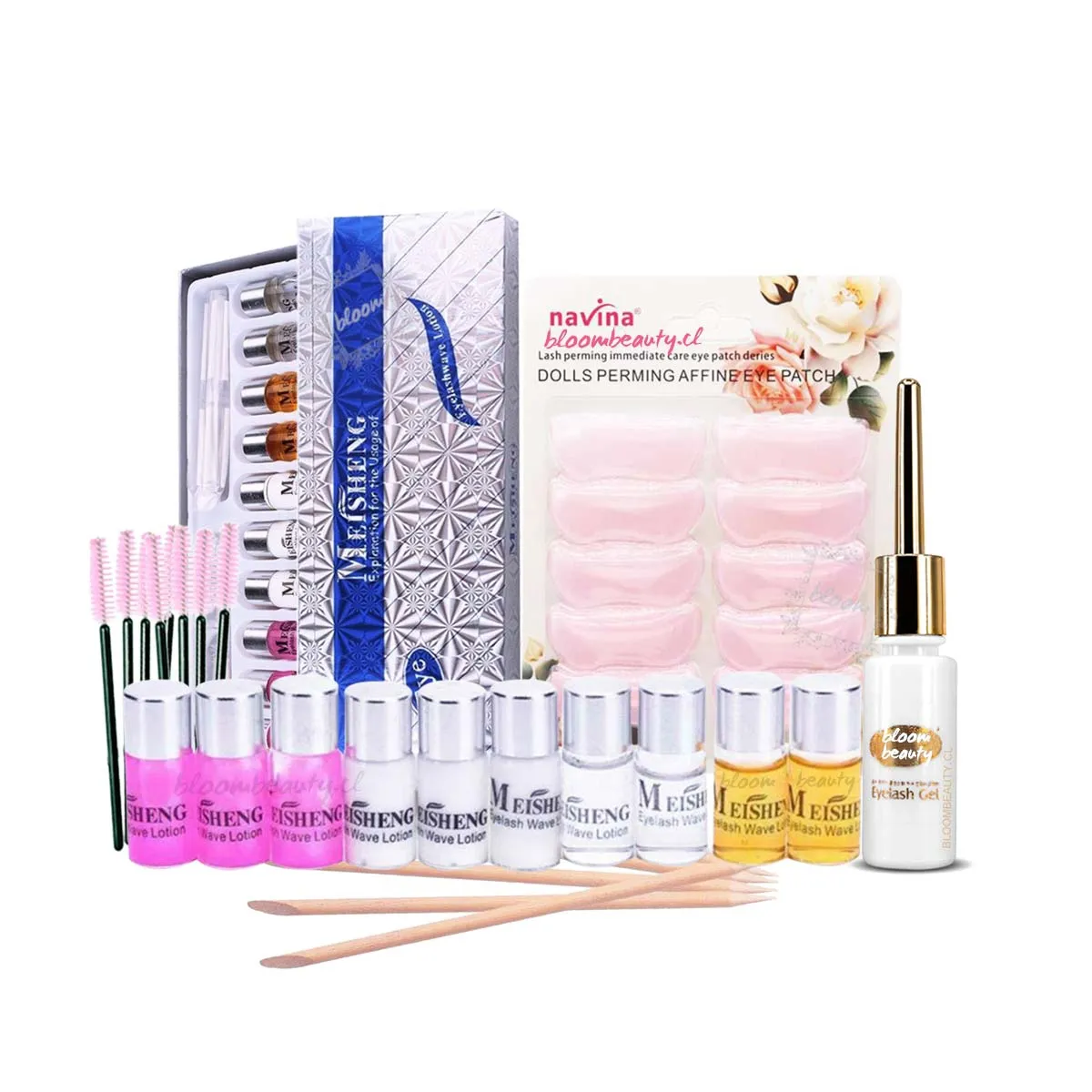 GENERICO - Kit Lifting Pestañas Bigudie silicona Pegamento y Cepillos