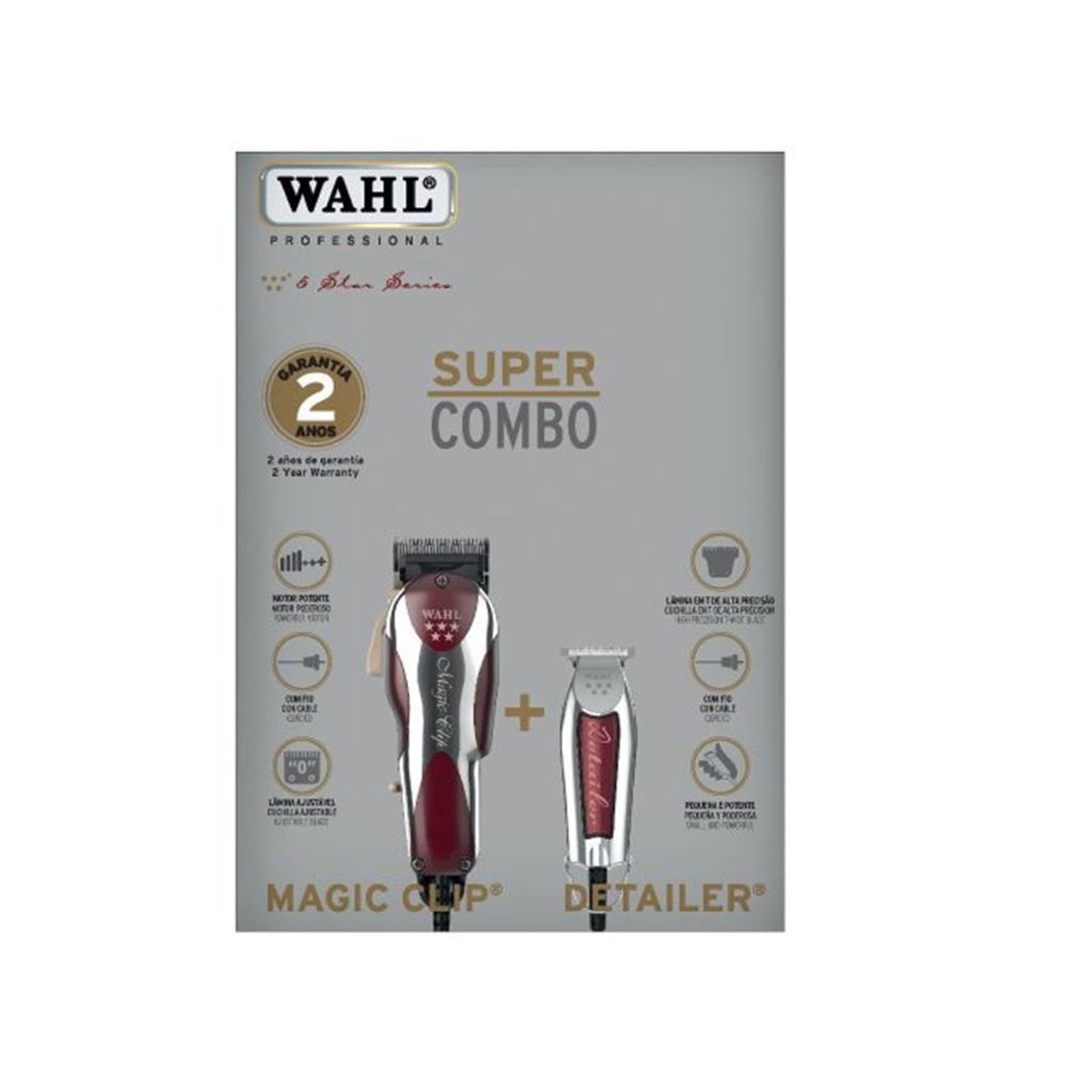 WAHL Wahl Combo Magic Clip Con Cable+ Detailer Patillera Trimmer
