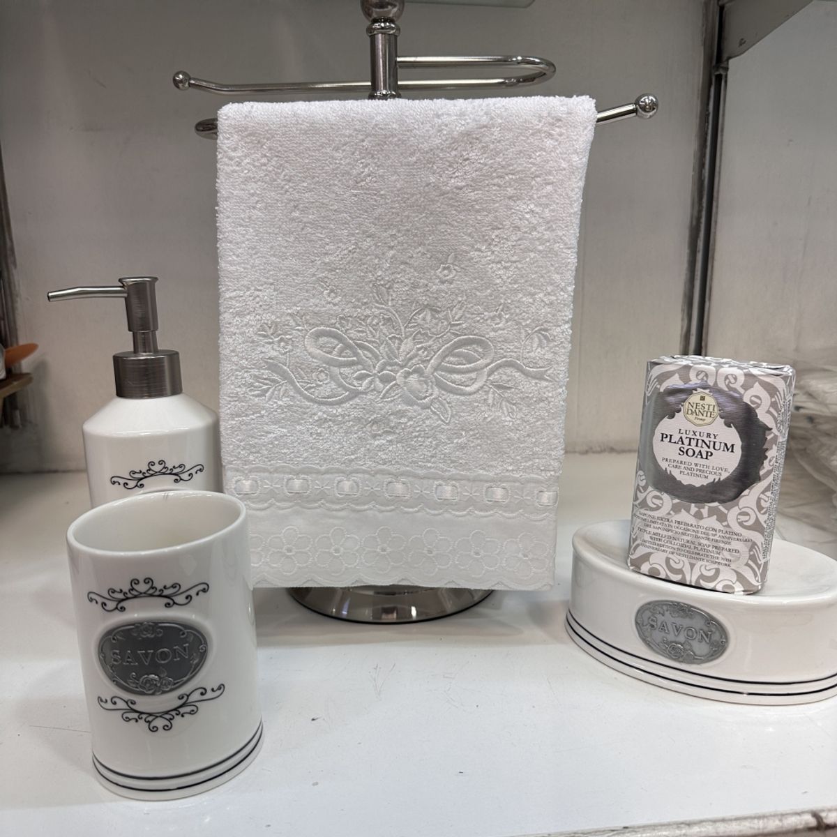 CAP DOR - Toalla Facial Algodón Bordada Rosal