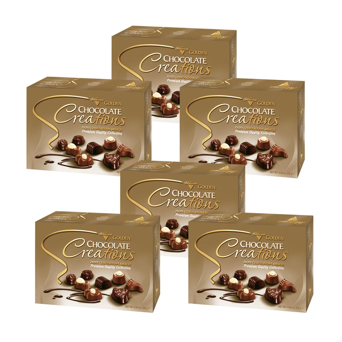 SOLIDARNOSC - Pack 6 Estuche Bombones Creations Golden Solidarnosc 228g