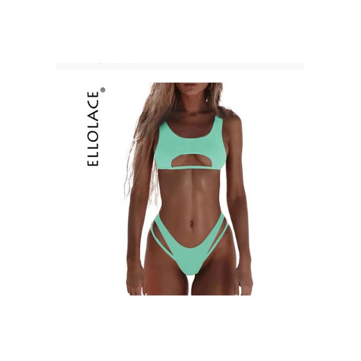 GENERICO - Traje De Baño Bikini Corte Alto Ahuecado Sexy 2 Piezas 2022.
