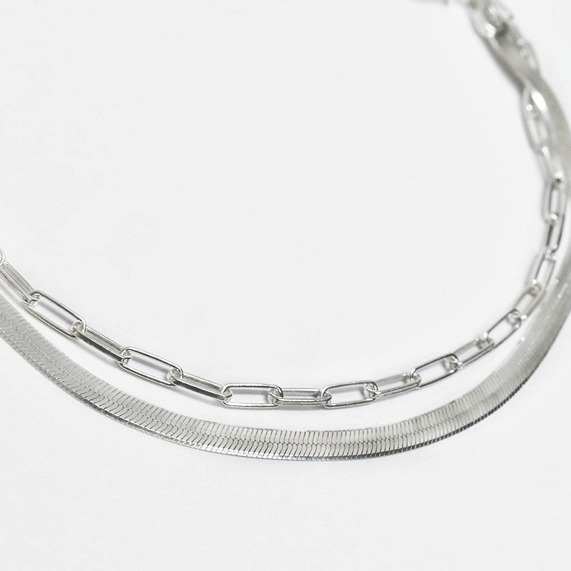 ROSETT - Pulsera doble tejido Plata ley 925