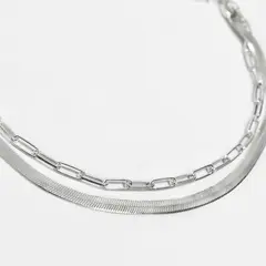 ROSETT - Pulsera doble tejido Plata ley 925