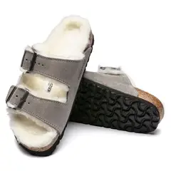BIRKENSTOCK - Sandalia Arizona Sheepskin Stone Coin