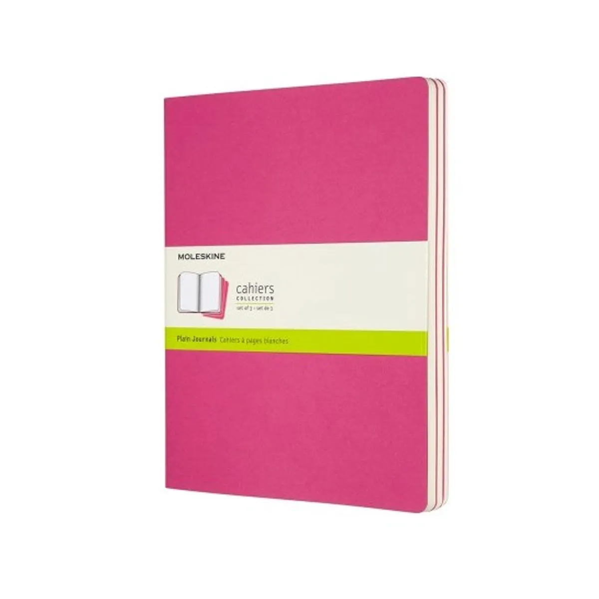 MOLESKINE - Libreta Cahier. Set de 3 - T. Blanda  XL  Rosa  De rayas