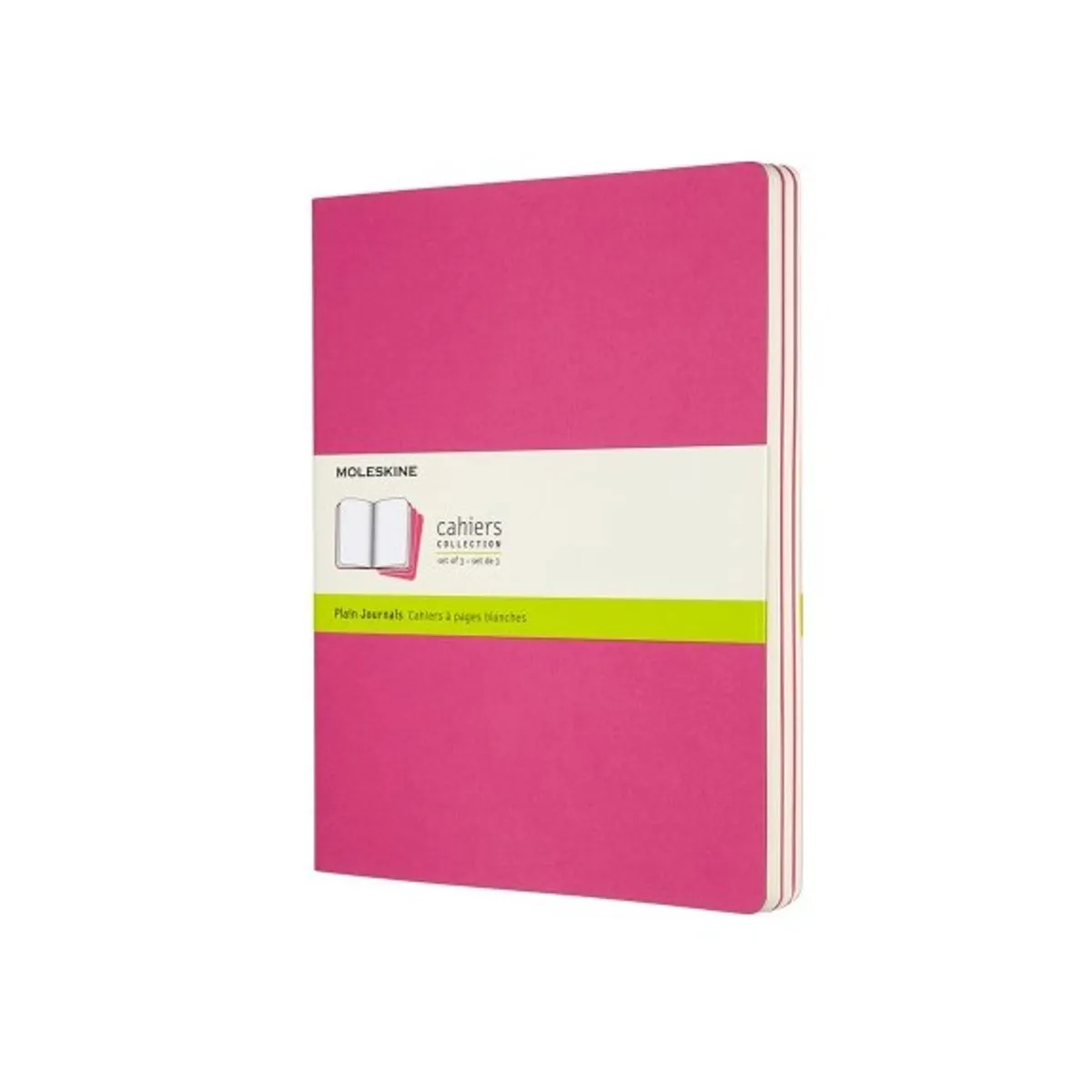 MOLESKINE - Libreta Cahier. Set de 3 - T. Blanda  XL  Rosa  De rayas
