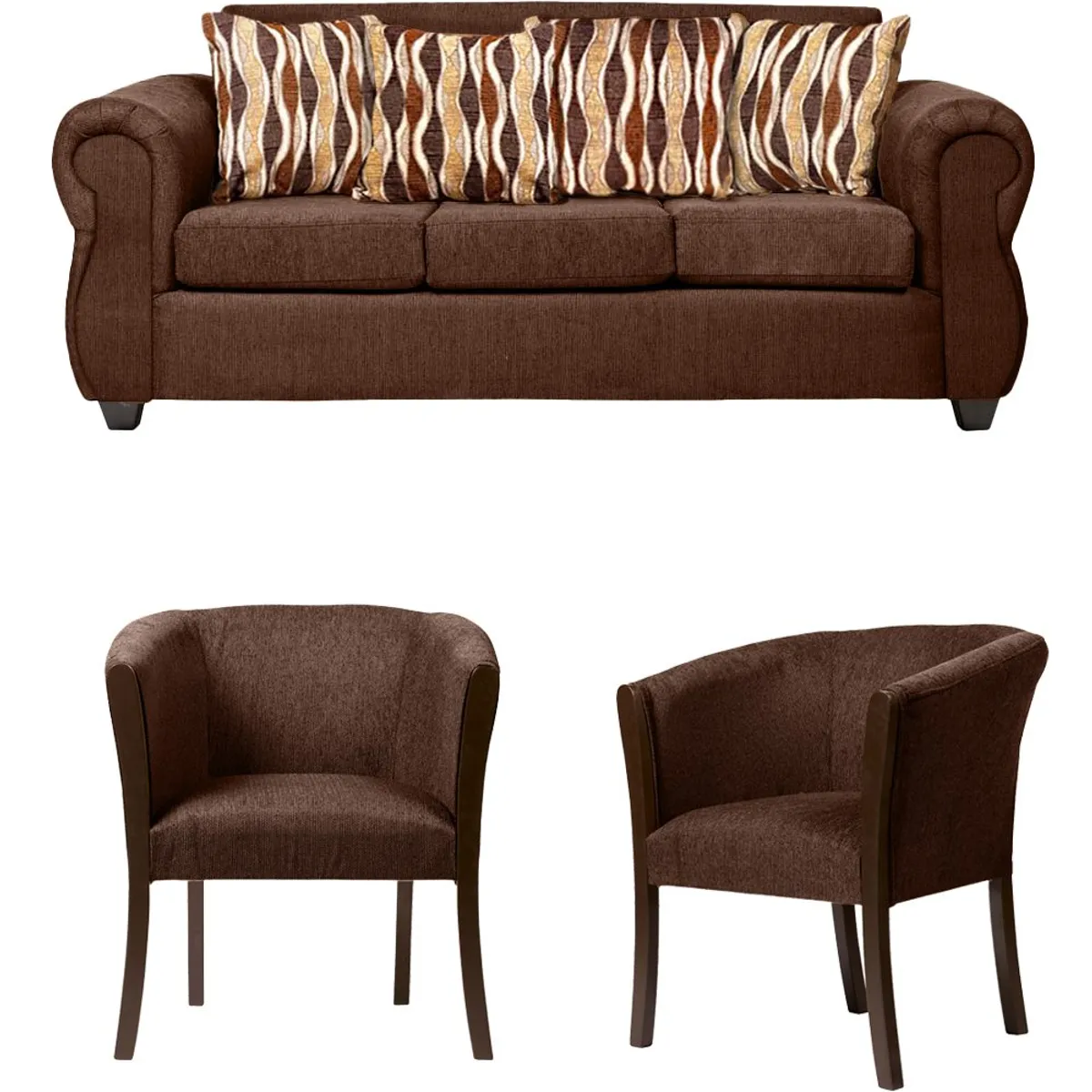 CASA WOW DECO - Living 3-1-1 Tela Monaco Café