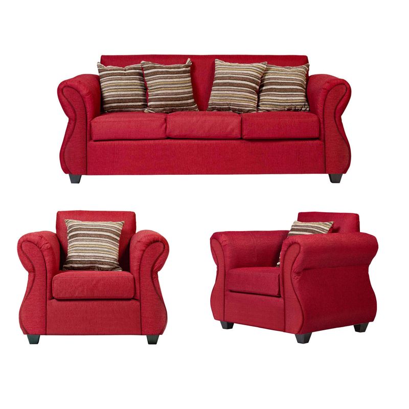 CASA WOW DECO - Living 3-1-1 Tela Lyon Rojo