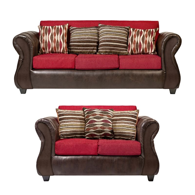 CASA WOW DECO - Living Verona 3-2 Rojo