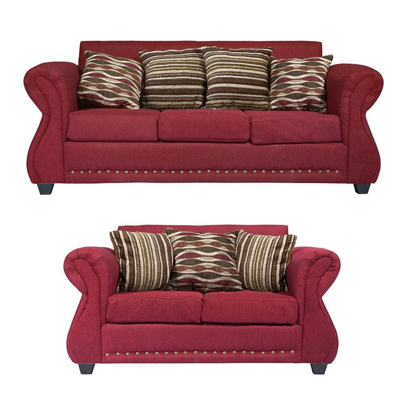 CASA WOW DECO - Living 3-2 Tela Roma Rojo