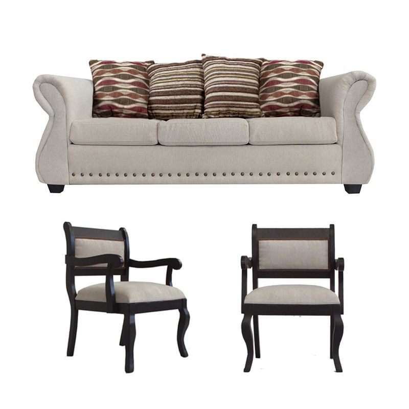 CASA WOW DECO - Living Roma 3-1-1 Tela Beige