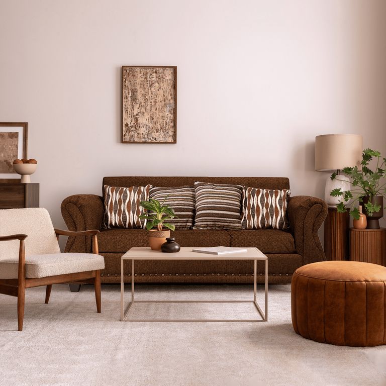Sofa Roma 3C Tela Cafe