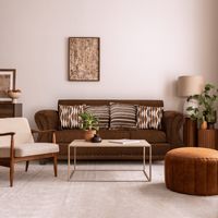 Sofá Roma 3C Tela Café