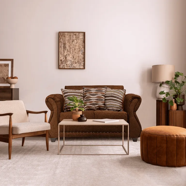 Sofa Roma 2C Tela Cafe