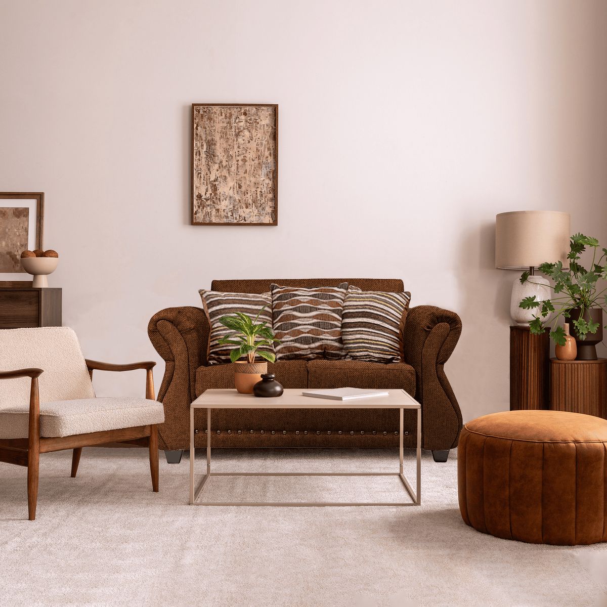 CASA WOW DECO - Sofá Roma 2C Tela Café