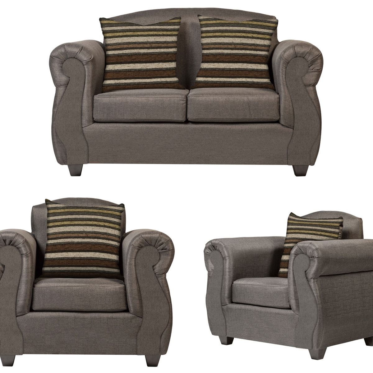 CASA WOW DECO - Living Merida 2-1-1 Tela Gris