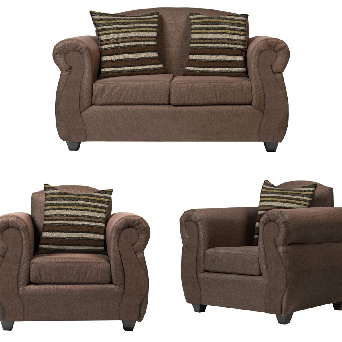 CASA WOW DECO - Living Merida 2-1-1 Tela Café