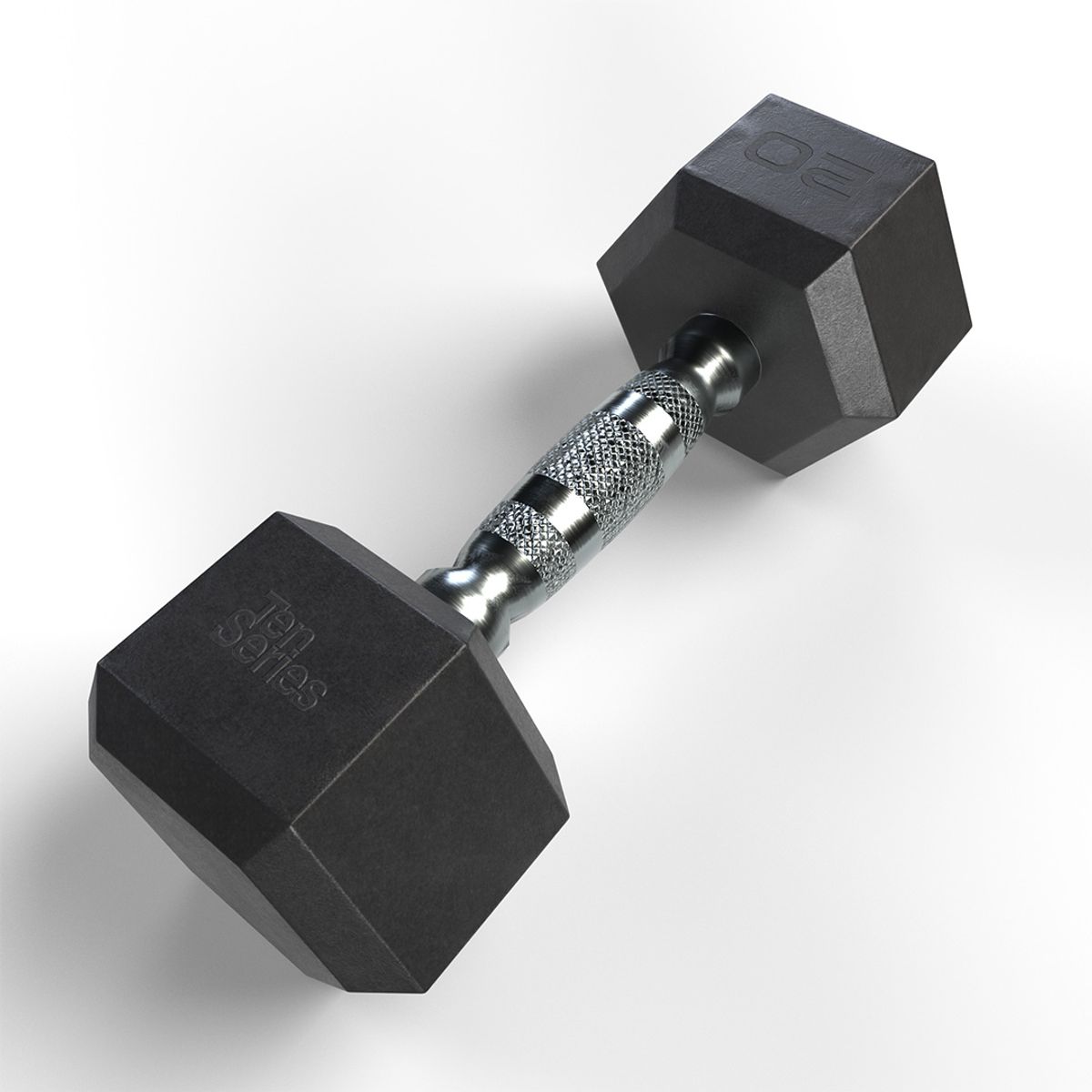 TEN SERIES - Mancuerna Hexagonal Recubierta En Caucho 20 Kg