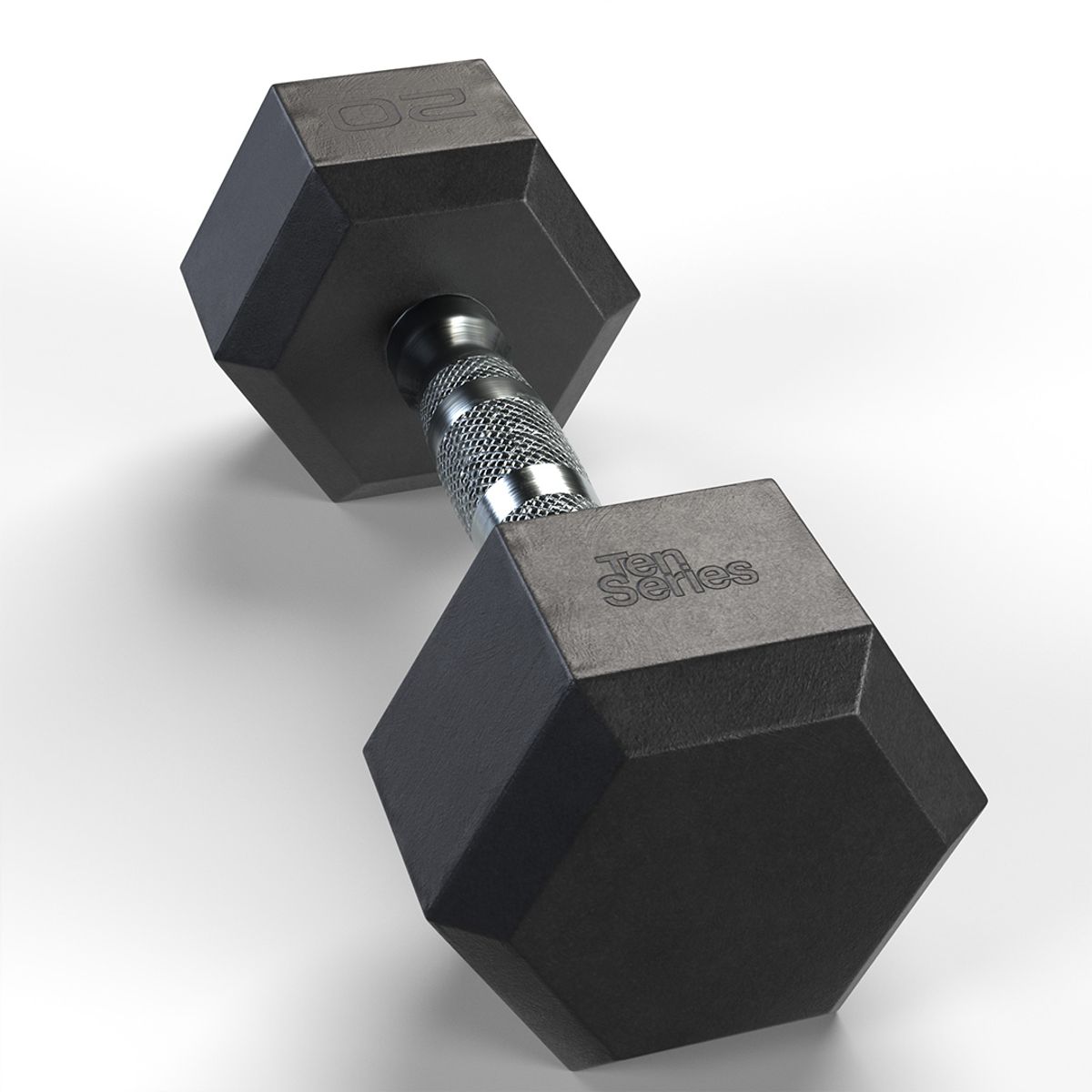 TEN SERIES - Mancuerna Hexagonal Recubierta En Caucho 20 Kg