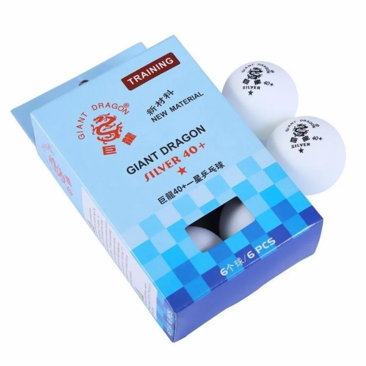 GIANT DRAGON - Pack 6 pelotas de Ping Pong 1 Star Blancas