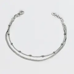 ROSETT - Pulsera doble tejido Plata ley 925