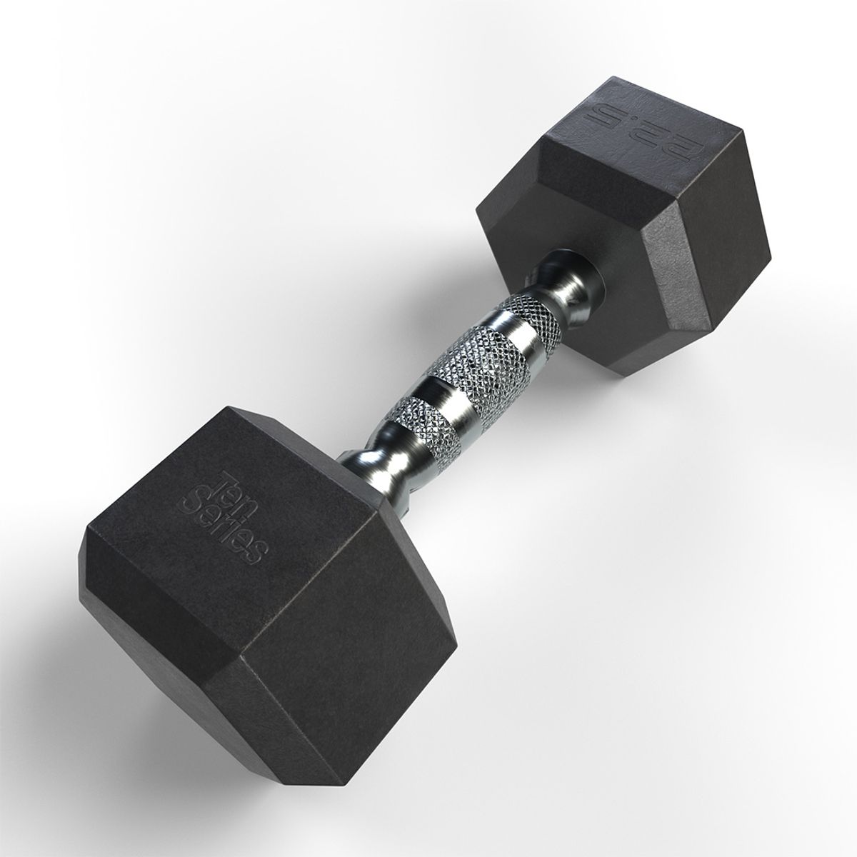 TEN SERIES - Mancuerna Hexagonal Recubierta En Caucho 22.5 Kg