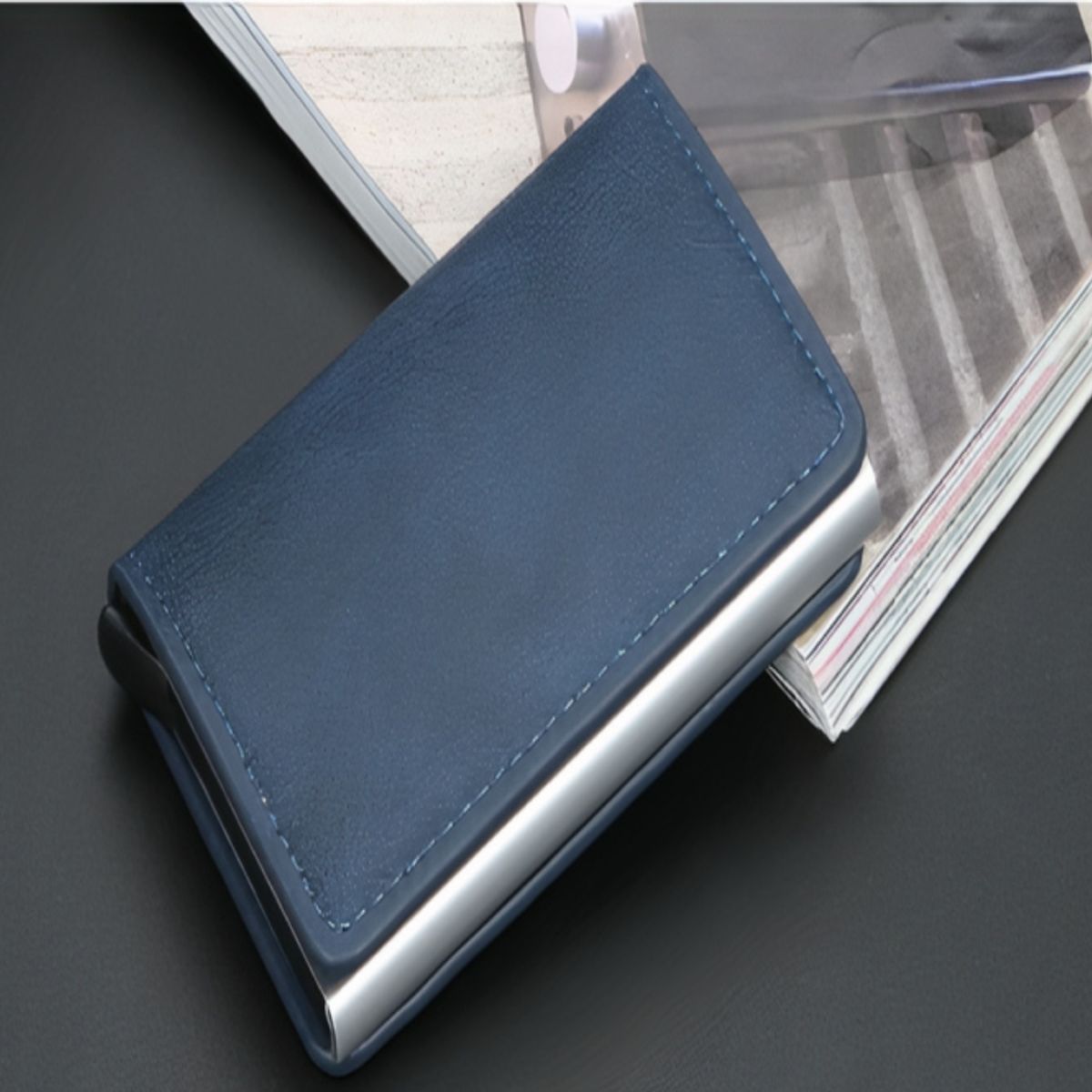 GENERICO - Billetera Minimalista Tarjetero Hombre  Mujer Rfid Cuero Pu