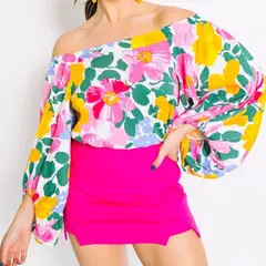 ARRAKASTA - Blusa de viscosa hombros elasticados