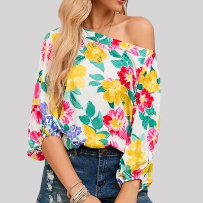 Imagen 2 del producto Blusa de viscosa hombros elasticados