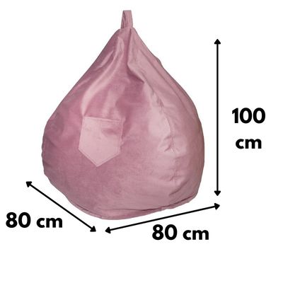 Imagen 2 del producto Funda Pouf Pera Palo de Rosa Felpa 100x80x80 cm Máxima Design…