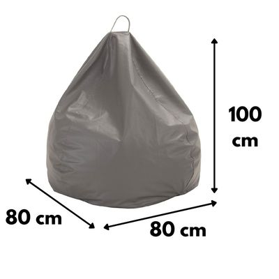 Imagen 2 del producto Funda Pouf Pera Gris Sin Relleno 100x80x80 cm Máxima Design