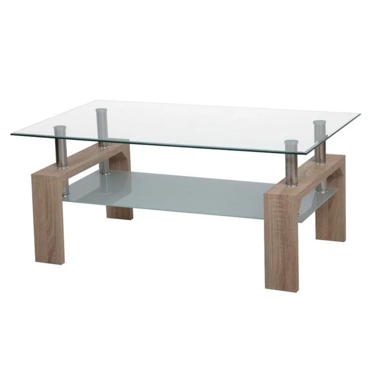 GENERICO - Mesa de Centro Vidrio Templado Rectangular 100x60x44