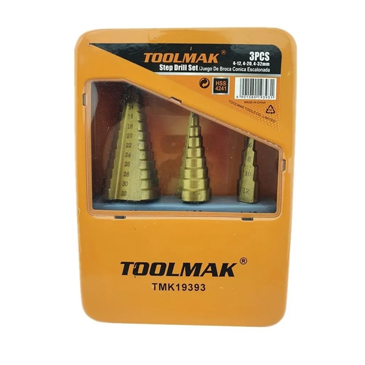 GENERICO - Juego Kit Set De Broca Escalonada 3 Piezas Toolmak