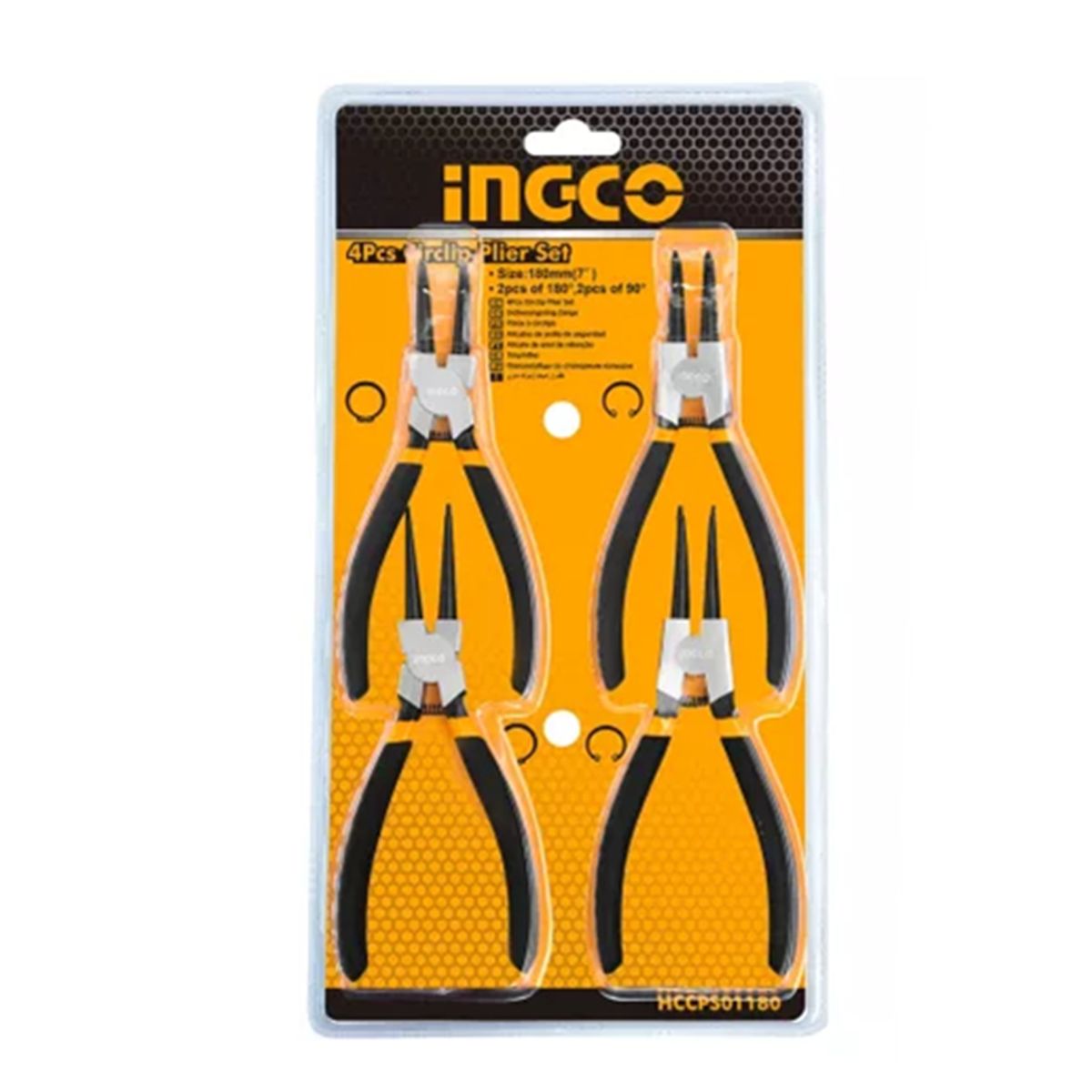 INGCO - Kit Juego Set Kit De Alicates Sacaseguros 7 Pulgadas Ingco