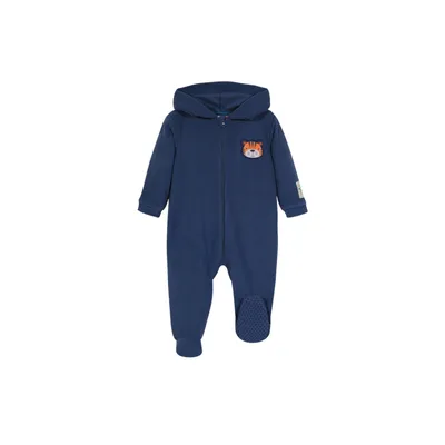 Imagen 1 del producto Pijama Bebé Niño Entero c/Gorro Polar Sustentable Azul