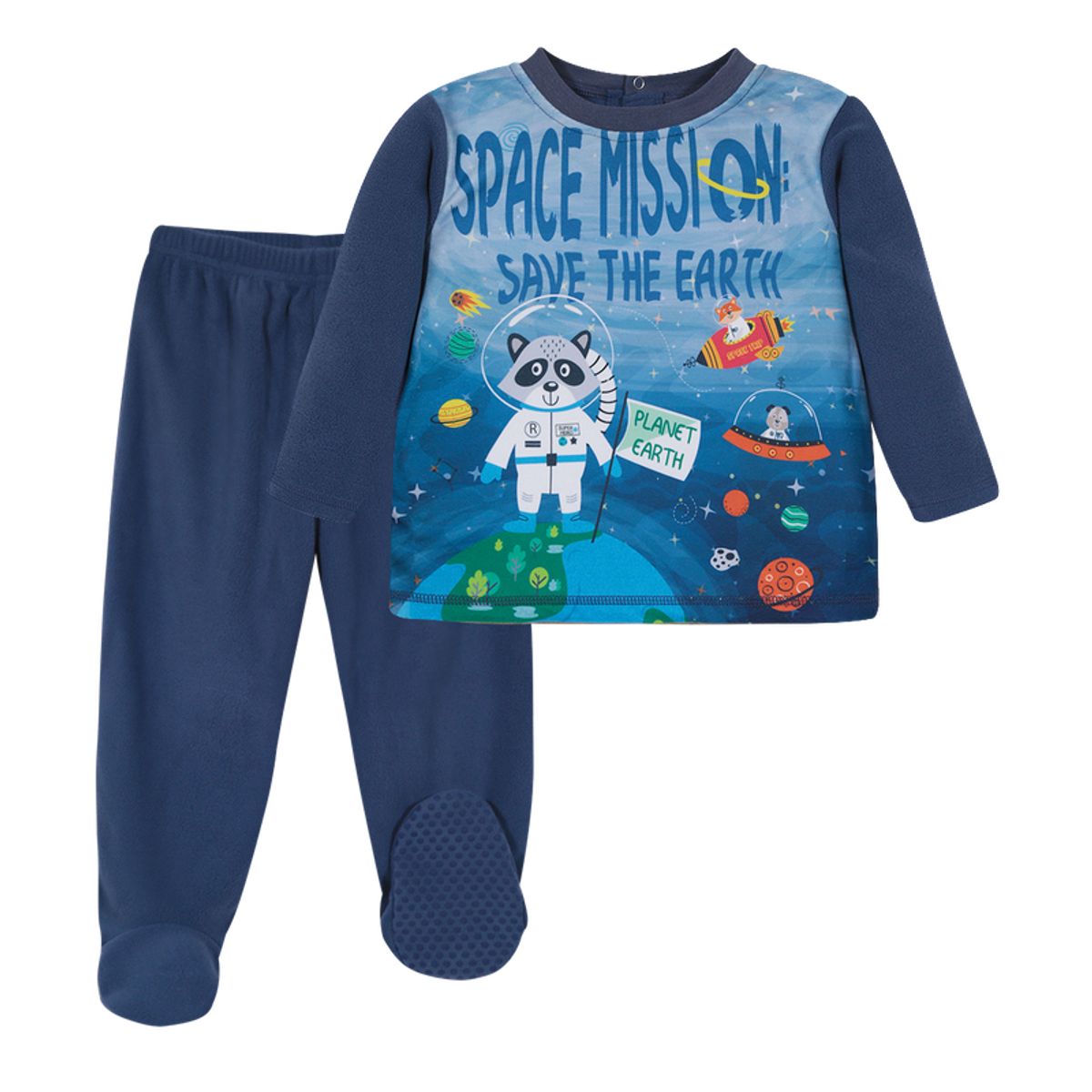 H2O WEAR - Pijama Bebé Niño Conjunto Polar Sustentable Azul H2O WEAR