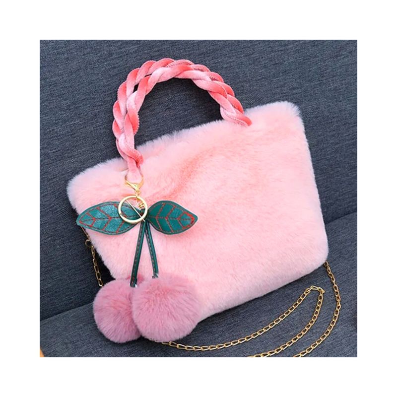 GENERICO - Cartera Bolso Peluda Con Colgante Bonita Elegante Para Mujer…