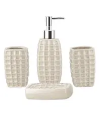GENERICO - Set De Baño 4 Piezas Portacepillos Pasta Jaboneras & Vaso…