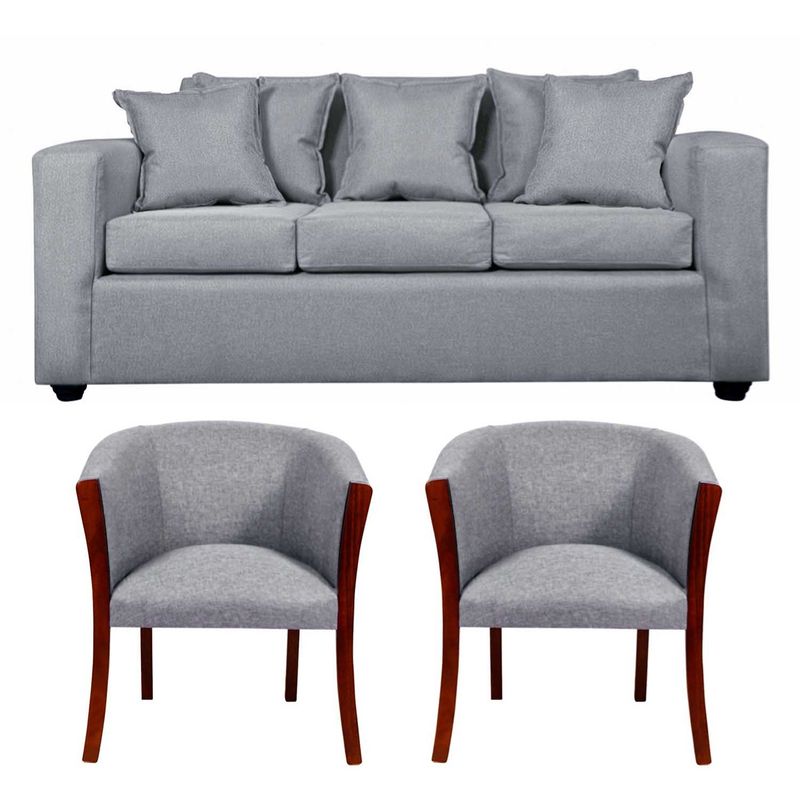 SITIAL HOME - Living Kabul 311 Sofa y Sitiales Color Gris Claro Sitial Home