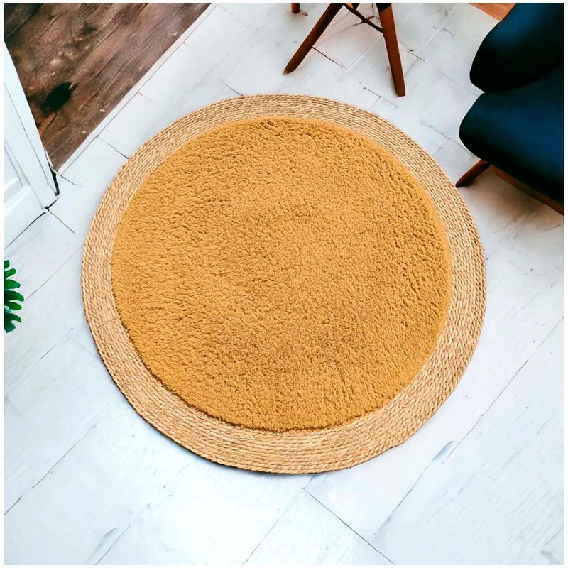GENERICO - Alfombra redonda Yute-Shaggy  120CM