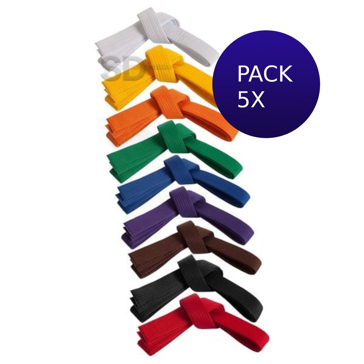 SDFIT - Pack 5x Cinturón de Artes Marciales 280 cm Rojo…