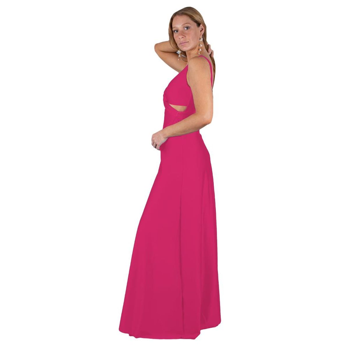 MARIA PASKARO - Vestido Largo Algarve Fucsia Lycra Dupont Maria Paskaro - Fucsia