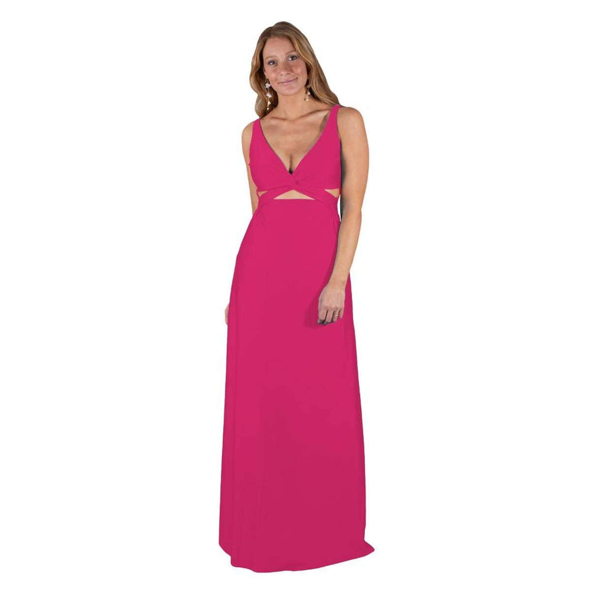 MARIA PASKARO - Vestido Largo Algarve Fucsia Lycra Dupont Maria Paskaro - Fucsia