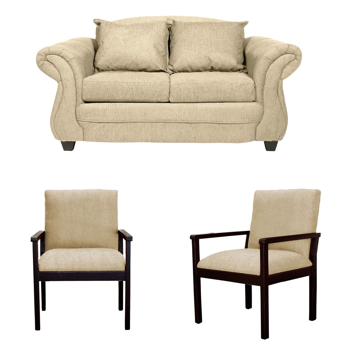 CASA WOW DECO - Sofá Palermo 2C + 2 Sitiales Beige