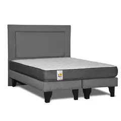 INNOVAMUEBLES - CAMA BD + RESPALDO SILVER 2 PL GRIS