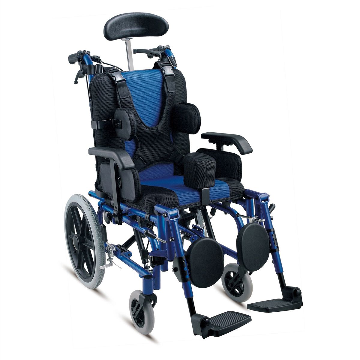 FIRST CARE - SILLA DE RUEDAS RECLINABLE NIÑO AZUL PRO