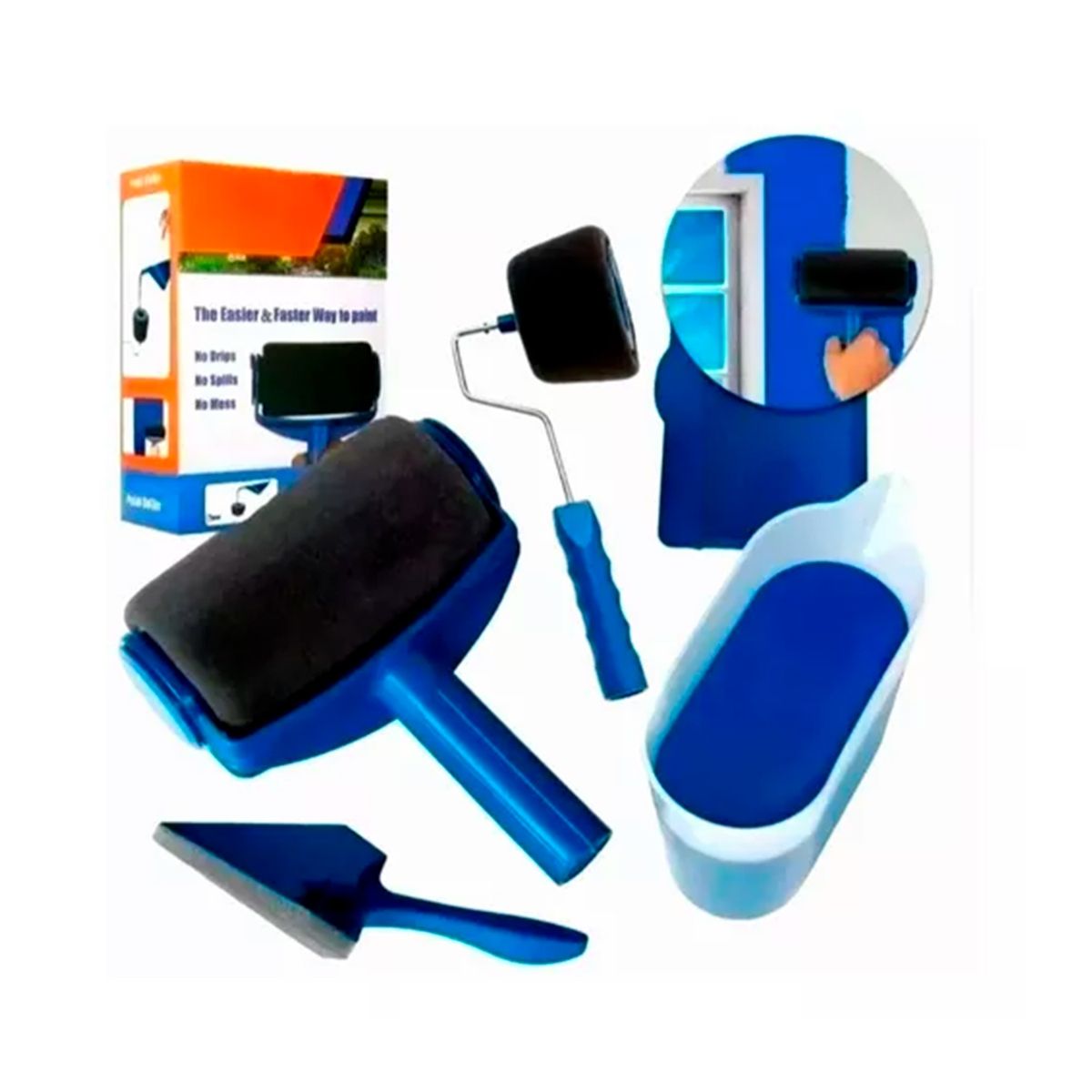 GENERICO - Set Rodillo Antiderrame Portatil Recargable Pinta Facil