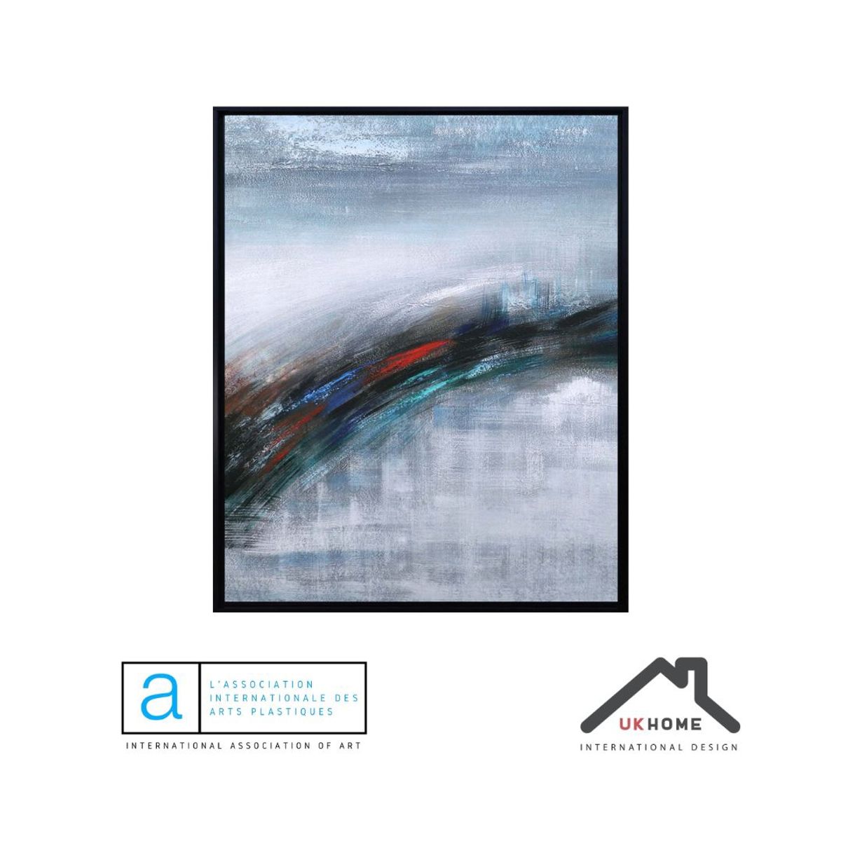 UKPRAM - CUADRO EN OLEO NEBULOSA GRIS CENTRO NEGRO (120x150) ABSTRACTS 304